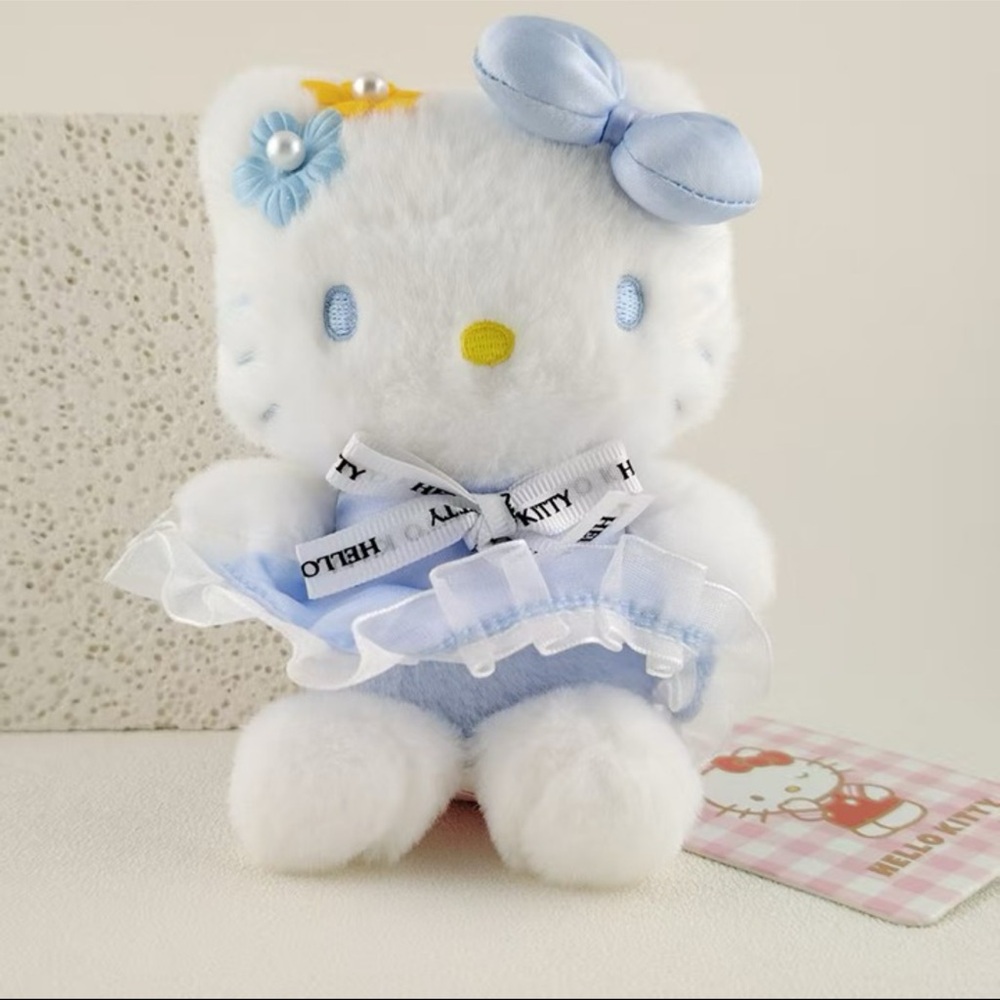 Sanrio Hello Kitty Blue Flowers KT
Mascot Plush Keychain Dangler, 6"